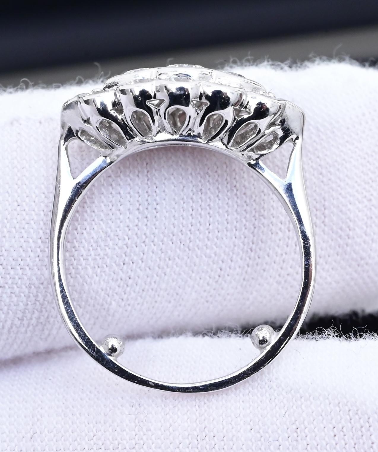 18K White Gold Diamond Ring 1.05 TCW G Color Ring Size 5 GIA Certified