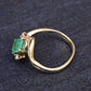 14K Yellow Gold Emerald & Diamond Ring 0.75 Carat Emerald IGI Certified