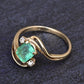 14K Yellow Gold Emerald & Diamond Ring 0.75 Carat Emerald IGI Certified