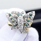 14K Yellow & White Gold Butterfly Ring IGI Certified .70 Carats Ring Size 5.5