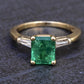 Gorgeous Deep Green Emerald & Diamond Ring IGI Certified Ring Size 6.25