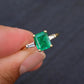 Gorgeous Deep Green Emerald & Diamond Ring IGI Certified Ring Size 6.25