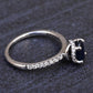 Beautiful 14K White Gold Sapphire & Diamond Ring IGI Certified Ring Size 5.