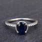 Beautiful 14K White Gold Sapphire & Diamond Ring IGI Certified Ring Size 5.