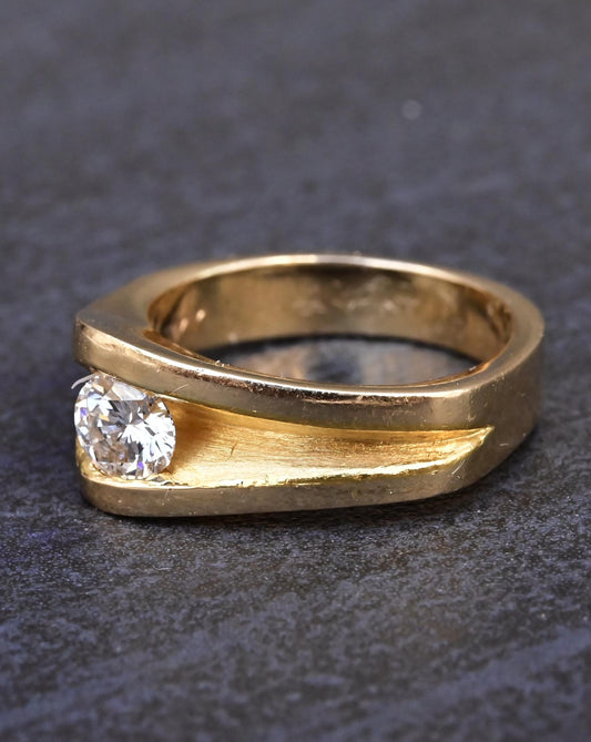 14K Yellow Gold Solitaire Diamond Ring VS Center Diamond IGI Certified Size 6.5