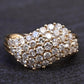 14K Plum Yellow Gold Natural Diamond Cluster Ring 0.80 Carats IGI Certified