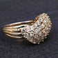 14K Plum Yellow Gold Natural Diamond Cluster Ring 0.80 Carats IGI Certified