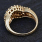 14K Plum Yellow Gold Natural Diamond Cluster Ring 0.80 Carats IGI Certified