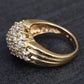 14K Plum Yellow Gold Natural Diamond Cluster Ring 0.80 Carats IGI Certified