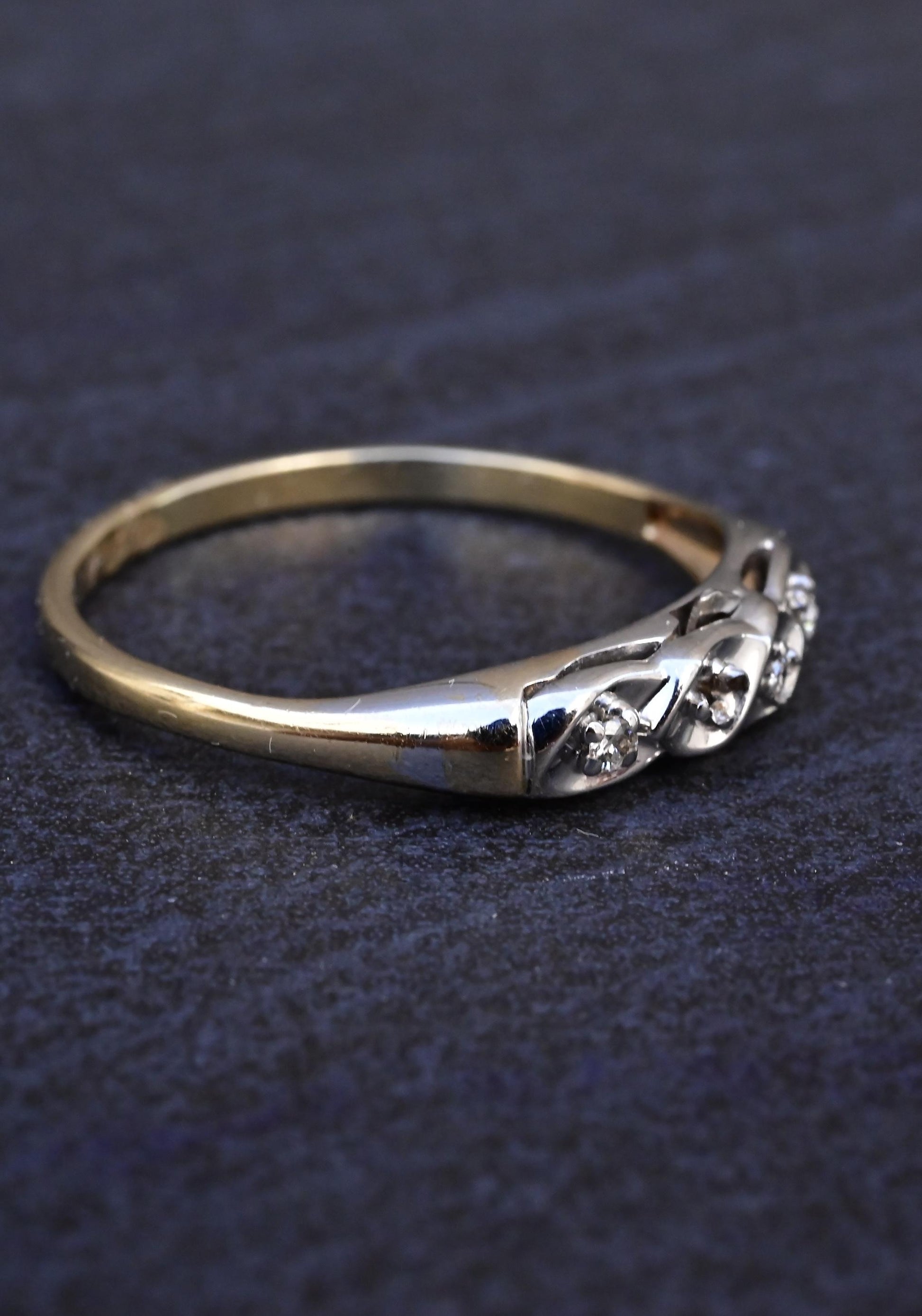 14K Multi Gold Diamond Ring Band IGI Certified Ring Size 10.25