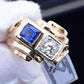 14K Yellow & White Gold IGI Certified Sapphire Diamond Retro Ring Size 7