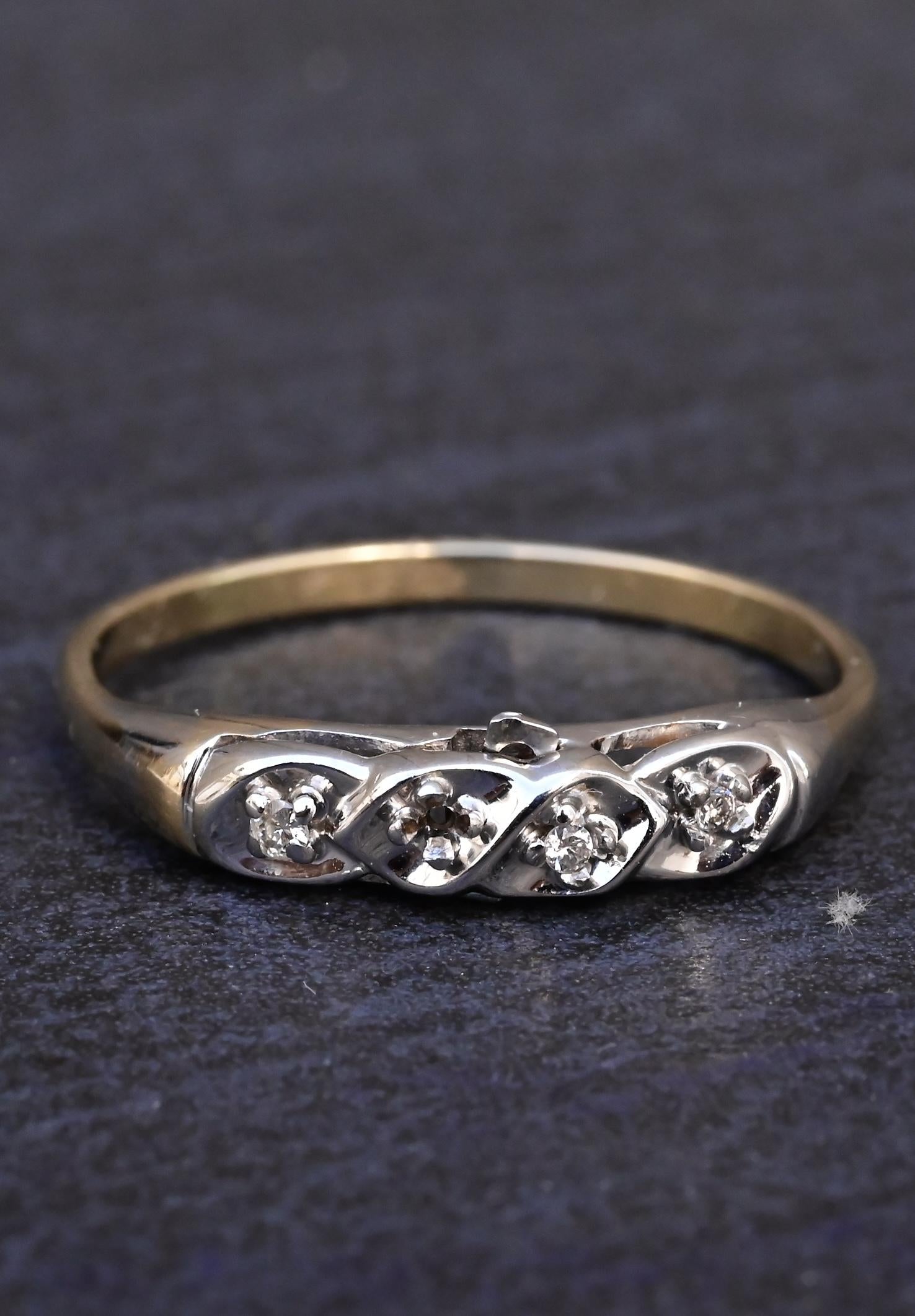14K Multi Gold Diamond Ring Band IGI Certified Ring Size 10.25