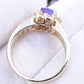 14K Yellow Gold Tanzanite & Diamond Halo Ring Oval Tanzanite Ring Size 7.75