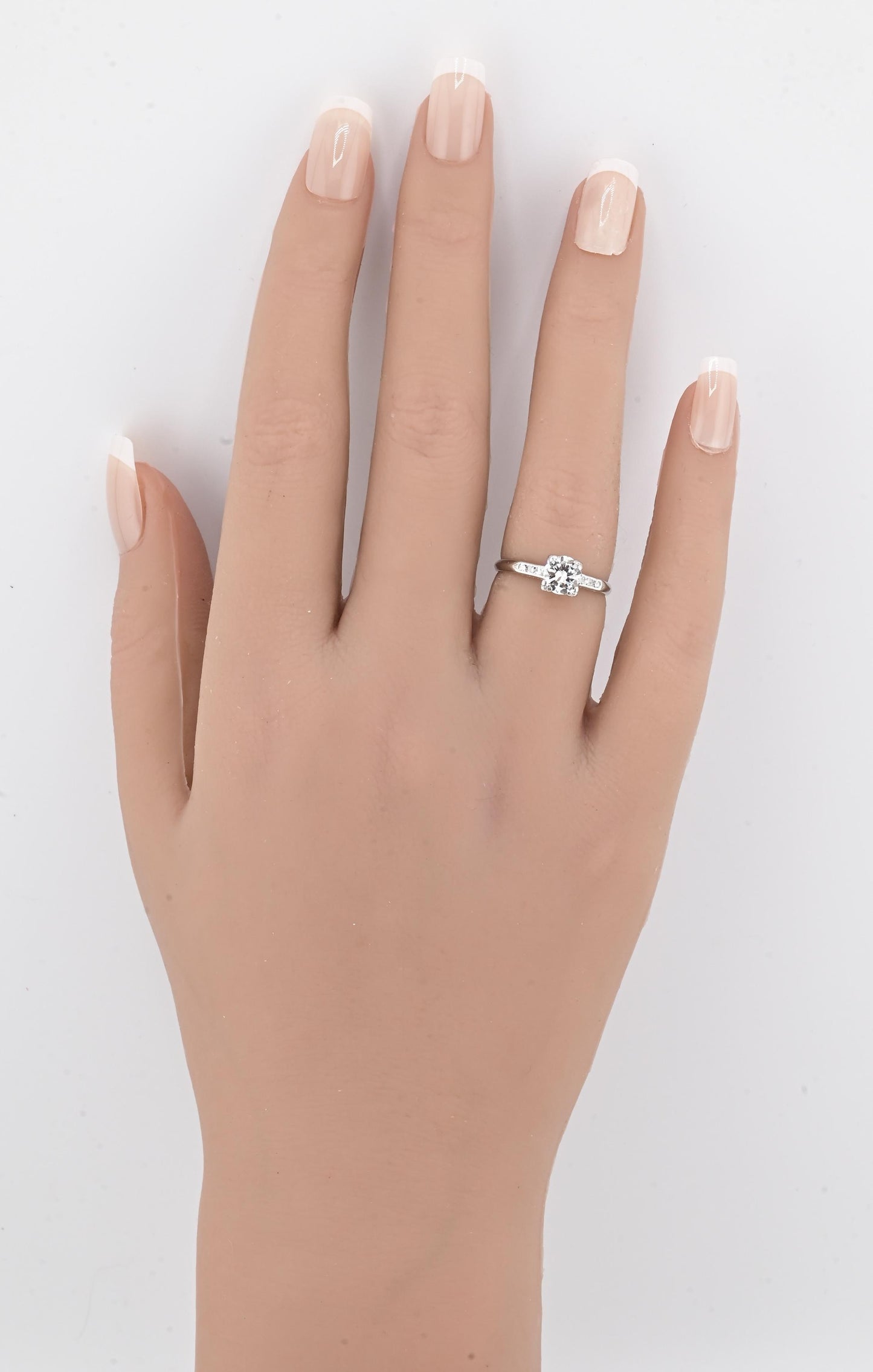 Platinum Diamond Ring GIA Certified 0.70 Center Stone D Color SI1 Ring Size 6