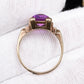 10K Yellow Gold Sapphire Ring Art Deco / Retro Era IGI Certified Size 6.75