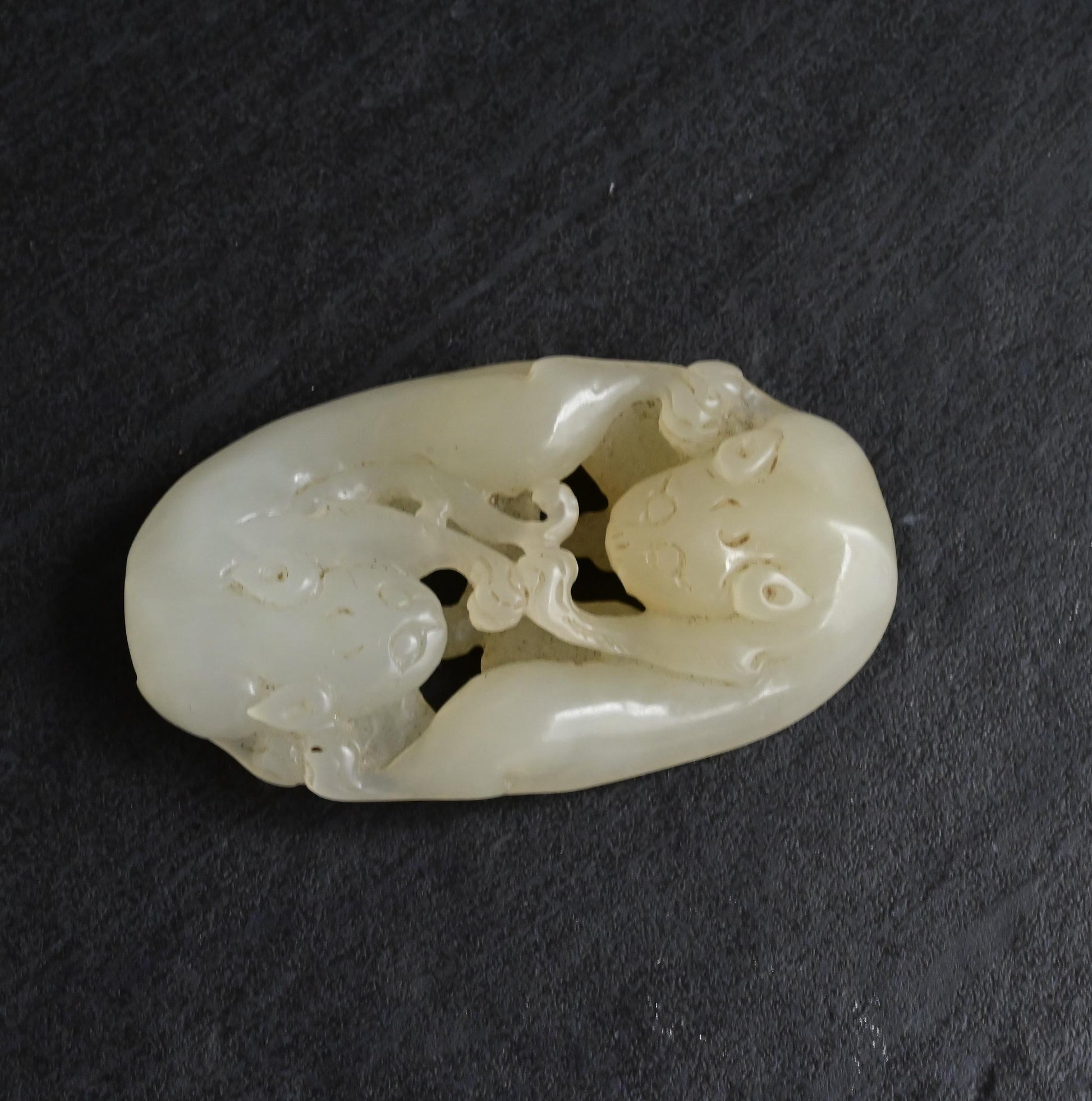Antique Chinese Carved White Jade Toggle 60.97g – Mythical Beast 3" x 1.75"