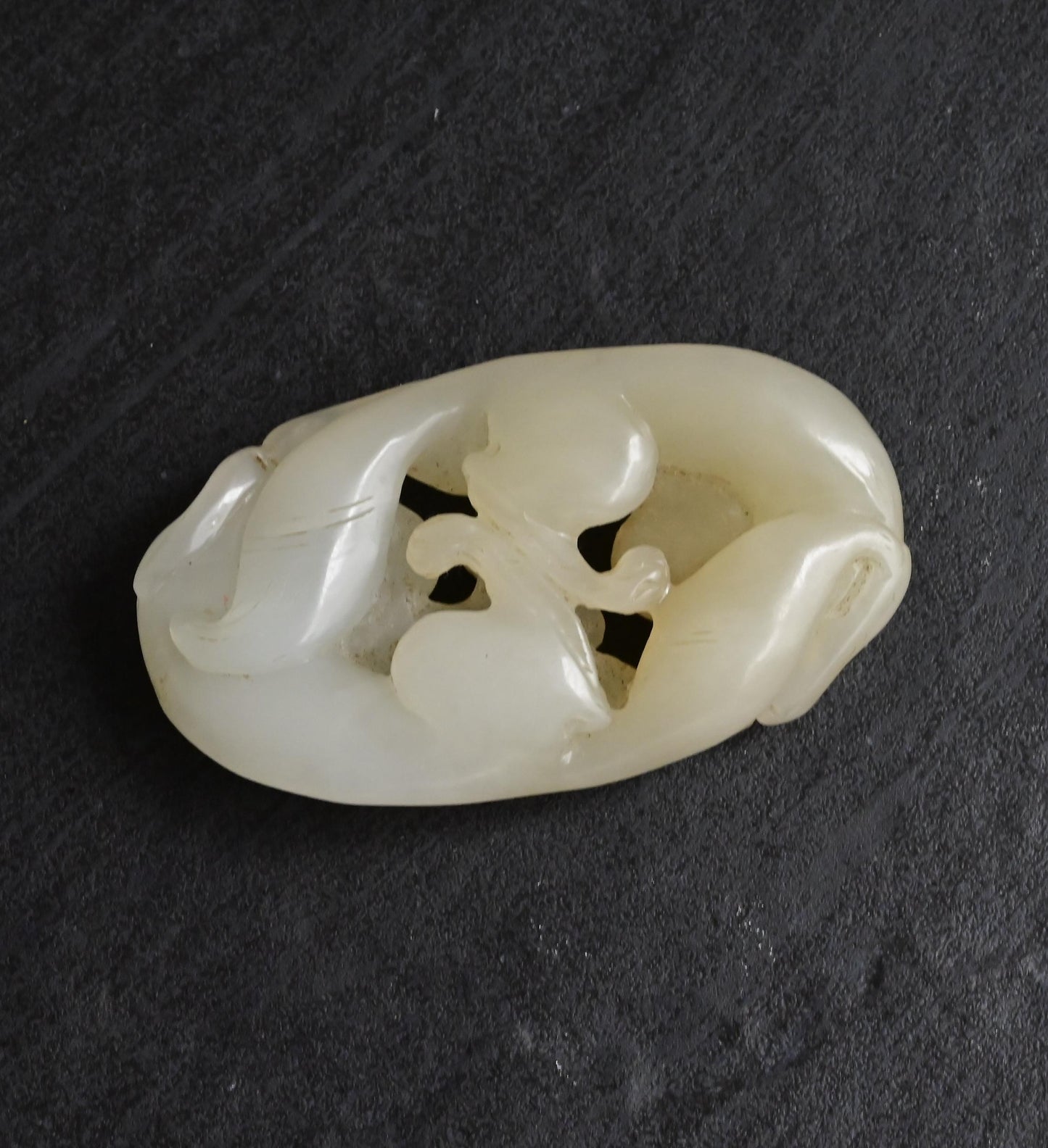 Antique Chinese Carved White Jade Toggle 60.97g – Mythical Beast 3" x 1.75"