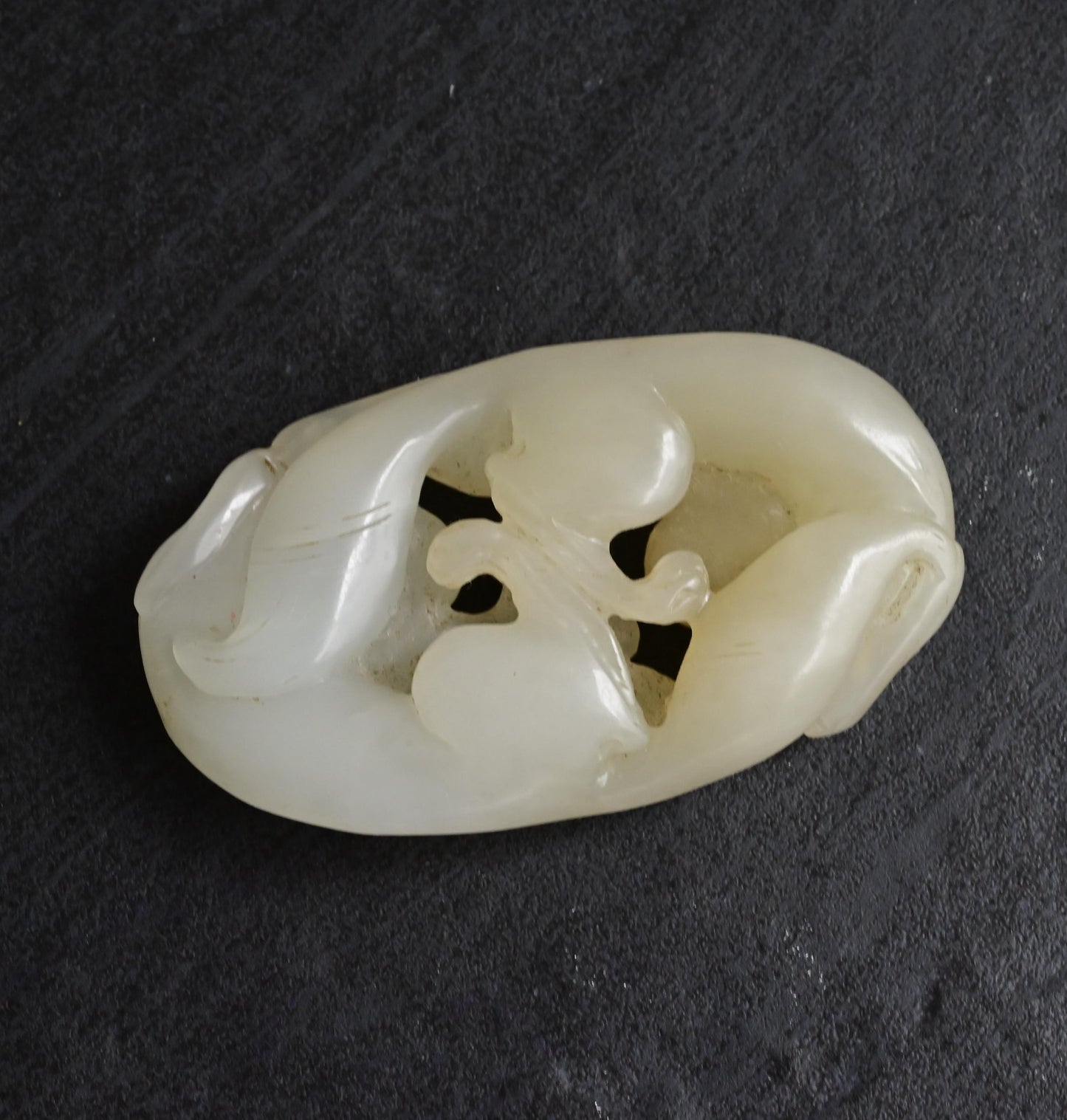 Antique Chinese Carved White Jade Toggle 60.97g – Mythical Beast 3" x 1.75"