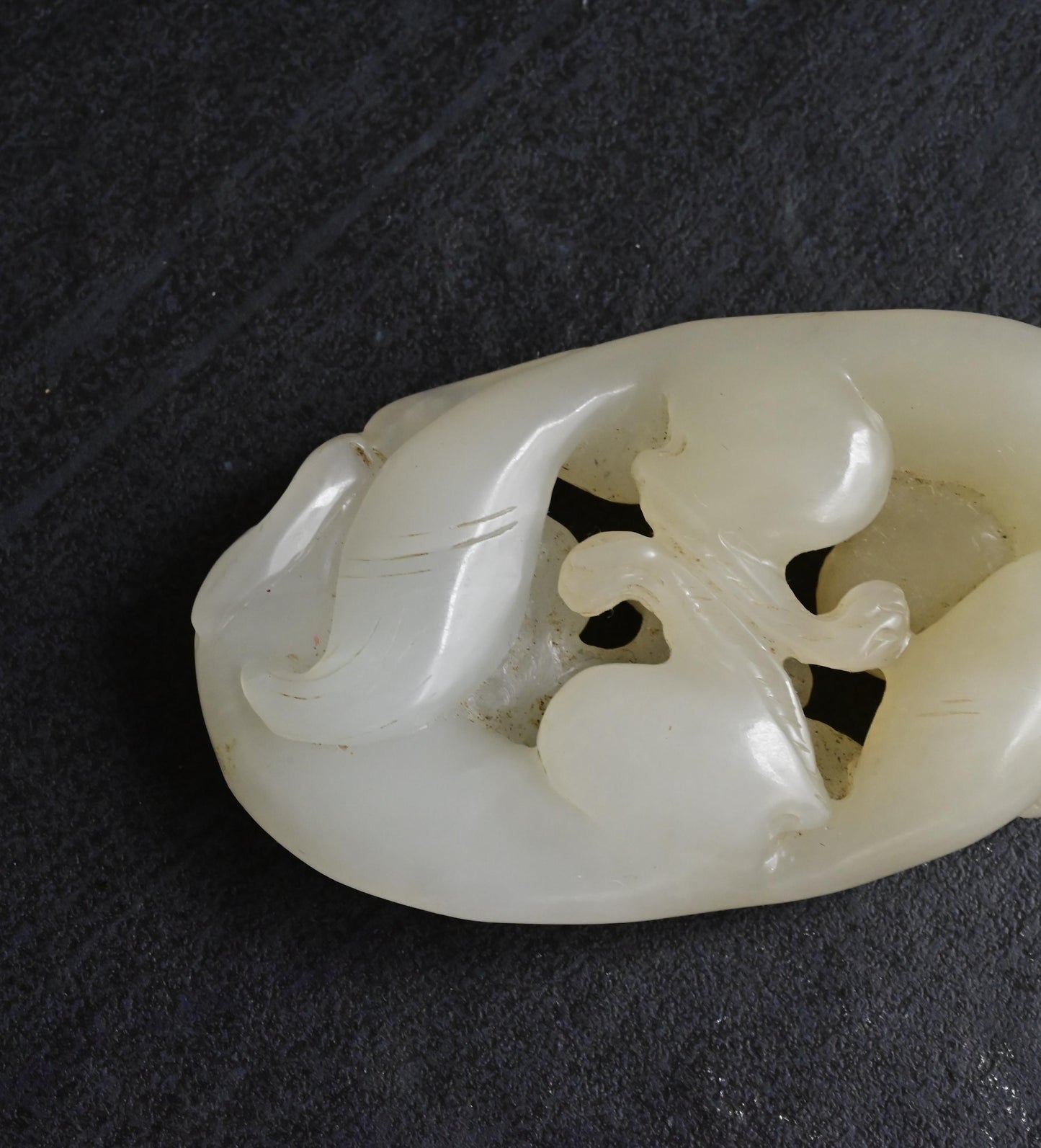 Antique Chinese Carved White Jade Toggle 60.97g – Mythical Beast 3" x 1.75"