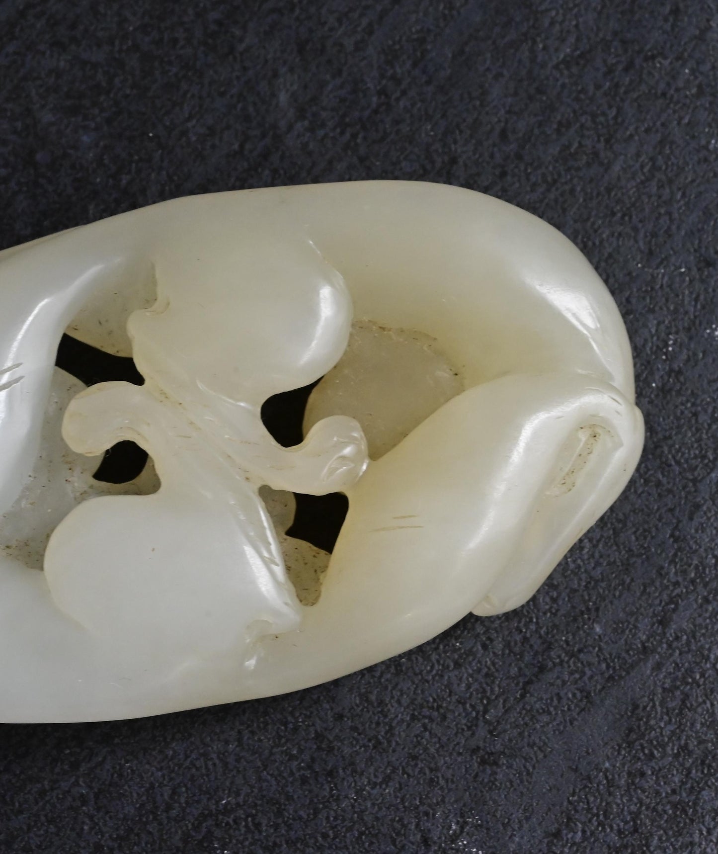 Antique Chinese Carved White Jade Toggle 60.97g – Mythical Beast 3" x 1.75"