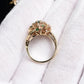 IGI Certified 14K Yellow Gold Emerald & Diamond Cluster Ring Size 4.75
