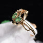 IGI Certified 14K Yellow Gold Ring with 0.70ct Natural Emeralds 0.25ct Diamonds