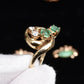 IGI Certified 14K Yellow Gold Ring with 0.70ct Natural Emeralds 0.25ct Diamonds