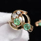 IGI Certified 14K Yellow Gold Ring with 0.70ct Natural Emeralds 0.25ct Diamonds