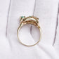 IGI Certified 14K Yellow Gold Ring with 0.70ct Natural Emeralds 0.25ct Diamonds