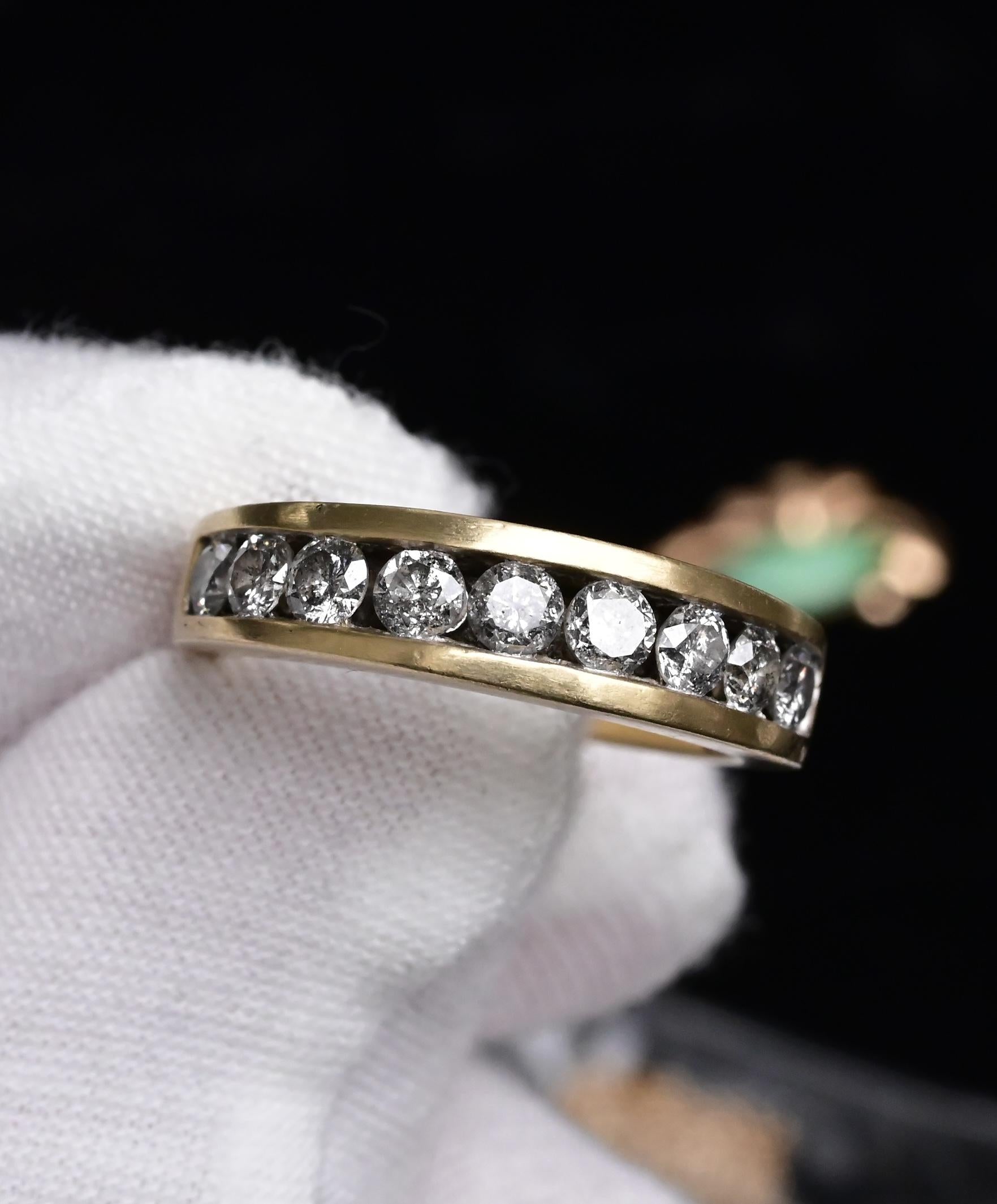 Fabulous 14K Yellow Gold Band With Natural Diamonds .90 Carats IGI Certified