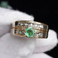 14K Two-Tone Gold Emerald & Diamond Ring, IGI Certified, 5.01g