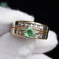 14K Two-Tone Gold Emerald & Diamond Ring, IGI Certified, 5.01g