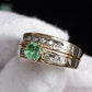 14K Two-Tone Gold Emerald & Diamond Ring, IGI Certified, 5.01g