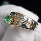 14K Two-Tone Gold Emerald & Diamond Ring, IGI Certified, 5.01g