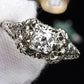 IGI Certified Art Deco 18K White Gold Diamond Ring Size 5.25
