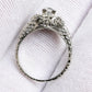 IGI Certified Art Deco 18K White Gold Diamond Ring Size 5.25
