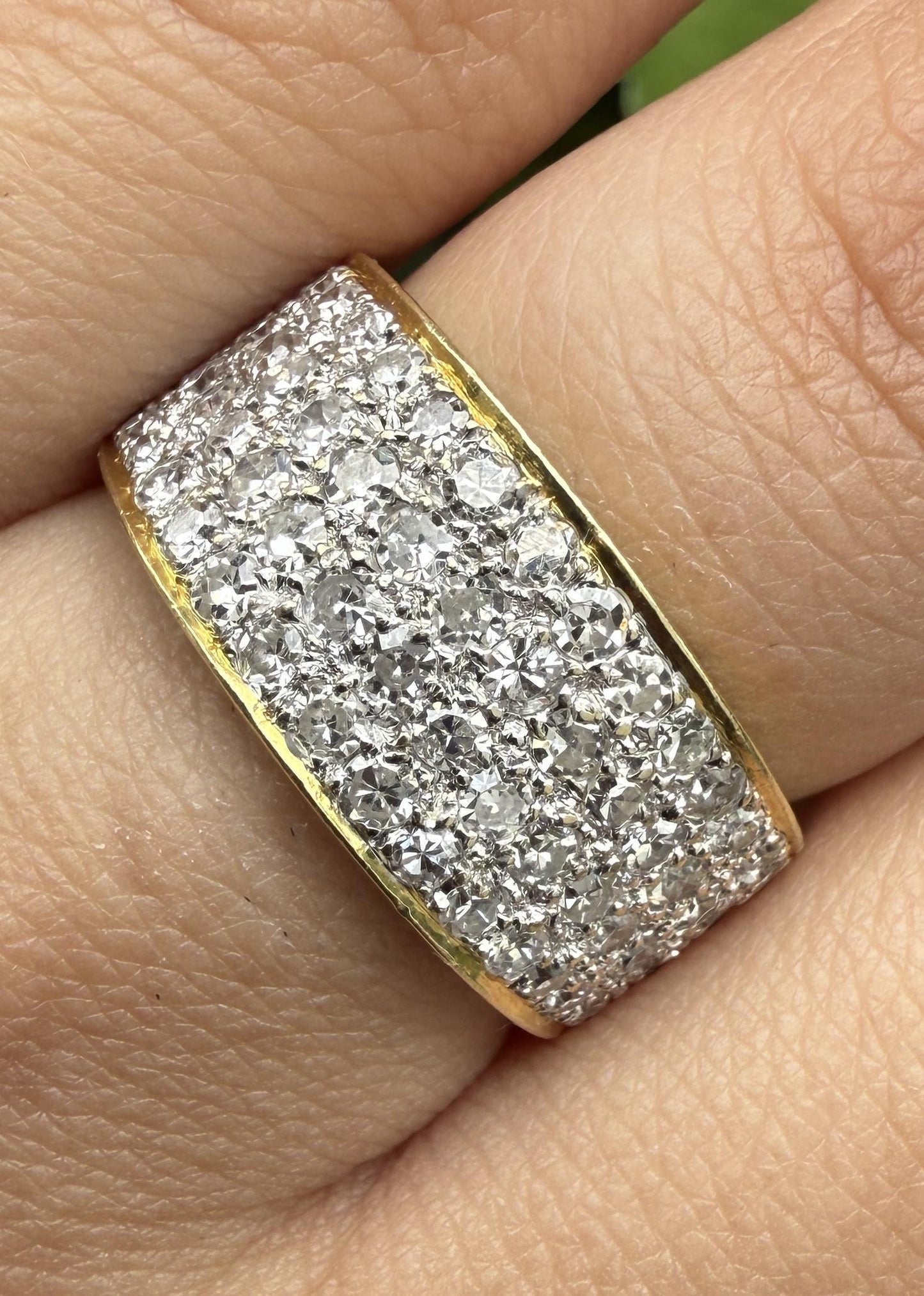 14K Yellow Gold Natural Diamond Band Ring 1.70 Carats IGI Certified
