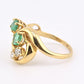 IGI Certified 14K Yellow Gold Ring with 0.70ct Natural Emeralds 0.25ct Diamonds