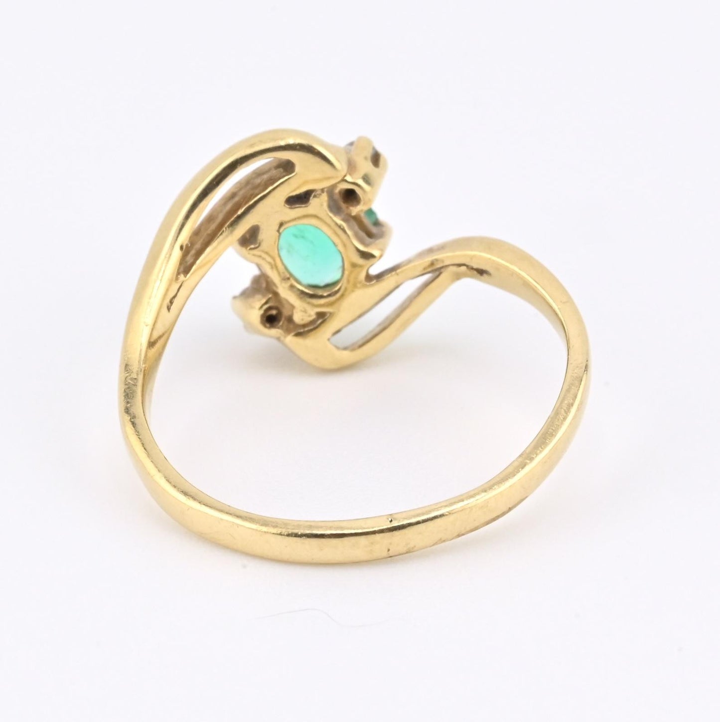14K Yellow Gold Emerald & Diamond Ring .75 Carat Emerald IGI Certified Size 5.75