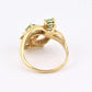 IGI Certified 14K Yellow Gold Ring with 0.70ct Natural Emeralds 0.25ct Diamonds