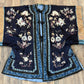 Late Qing Dynasty Silk Satin Robe with Couching and Satin Stitch Embroidery