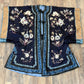 Late Qing Dynasty Silk Satin Robe with Couching and Satin Stitch Embroidery