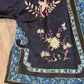 Late Qing Dynasty Silk Satin Robe with Couching and Satin Stitch Embroidery