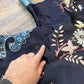 Late Qing Dynasty Silk Satin Robe with Couching and Satin Stitch Embroidery