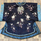 Late Qing Dynasty Silk Satin Robe with Couching and Satin Stitch Embroidery