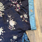 Late Qing Dynasty Silk Satin Robe with Couching and Satin Stitch Embroidery