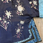 Late Qing Dynasty Silk Satin Robe with Couching and Satin Stitch Embroidery