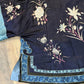 Late Qing Dynasty Silk Satin Robe with Couching and Satin Stitch Embroidery
