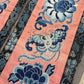 Late Qing Dynasty Silk Embroidery Sleeve Cuffs on Salmon-Pink Satin