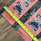 Late Qing Dynasty Silk Embroidery Sleeve Cuffs on Salmon-Pink Satin